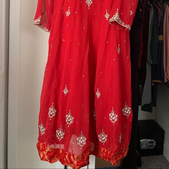 Desi Pakistani Indiani long Kurtz top with dupatta - Picture 2 of 3